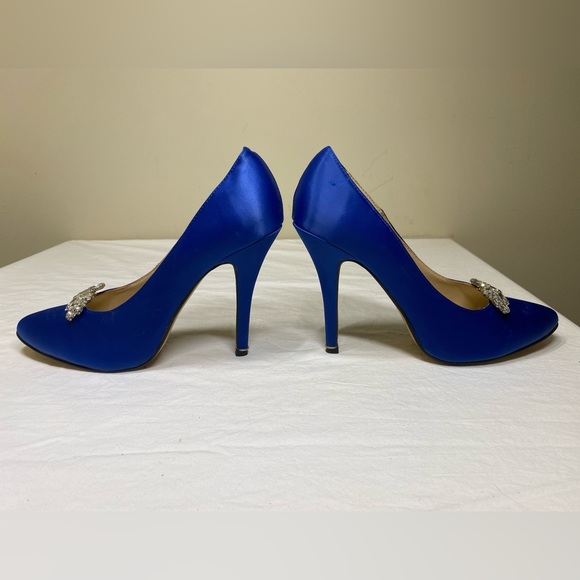 Manolo Blahnik Royal Blue Satin Pumps EU 39 - Picture 12 of 15